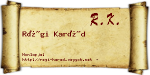 Régi Karád névjegykártya